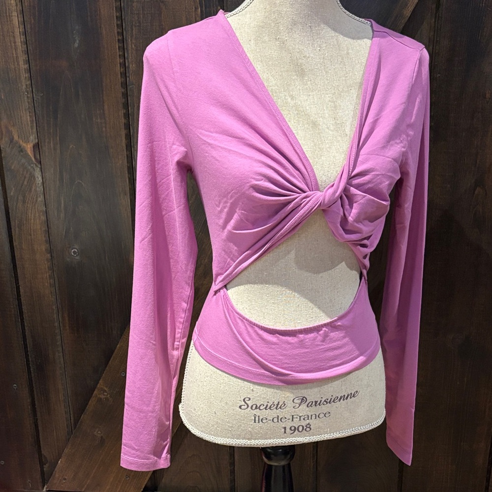 Mauve Twist Front Long Sleeve Top signedblake The drop  new with tags